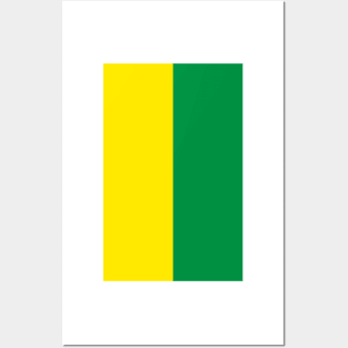 Norwich Yellow and Green Half design Posters and Art